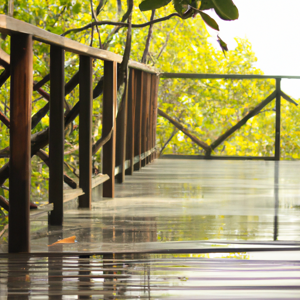 Passerelle dans la mangrove au Lamentin