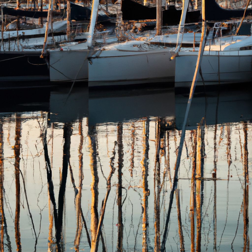 Marina du Marin avec voiliers au coucher du soleil