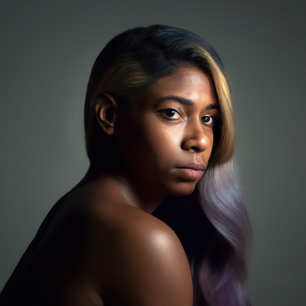 Portrait professionnel en studio minimaliste en Martinique, lumière naturelle douce, rendu peau détaillé